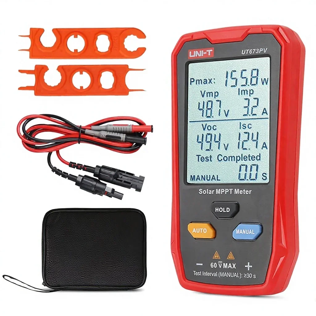 UT673PV 800W High Accuracy Photovoltaic Solar Panel Power Tester LCD Display Smart MPPT Error Correction No Electricity Needed