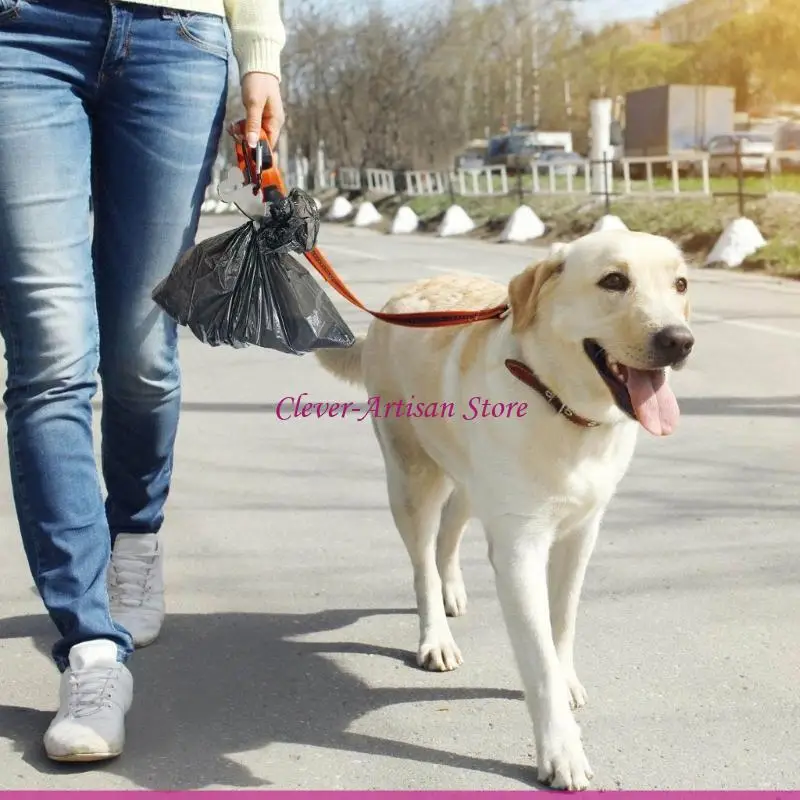 E06B حقيبة براز الكلاب القابلة للتعليق، مشبك قوي وآمن، حامل حقيبة براز الحيوانات الأليفة للمشي #3