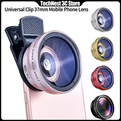 2 Functions Mobile Phone Lens 0.45X Wide Angle Len & 12.5X Macro HD Camera Lens Universal For iPhone Android Phone Smartphone
