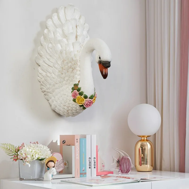 New Swan Wall Hanging Nordic Style Modern Home Wall Decoration Flamingo 3D Resin Craft