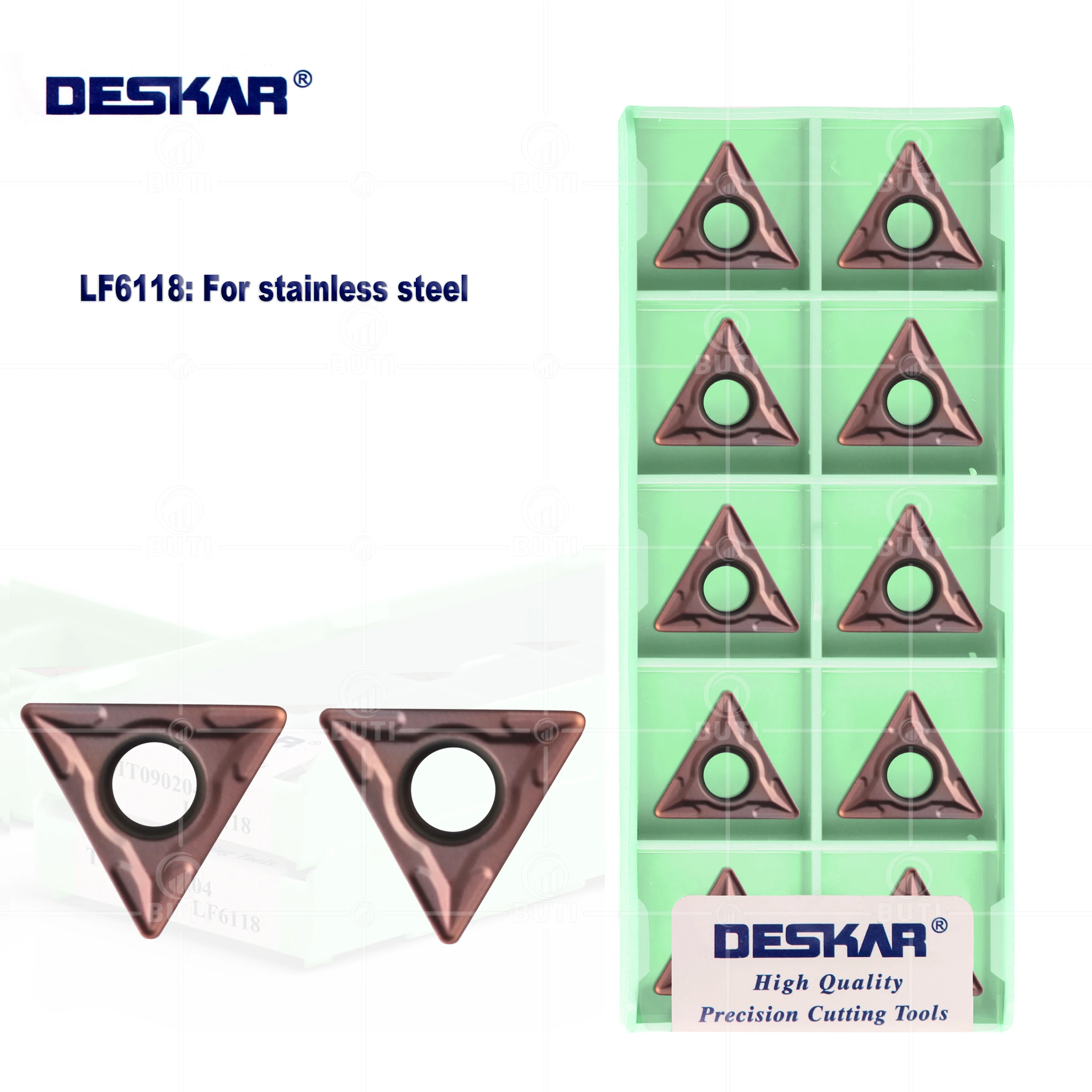 Deskar-lâmina de Torneamento Triangular para Processamento de Torno Cnc Furo Interno Alta Qualidade 100 Original Tcmt090204 Lf6118 Aço Inoxidável