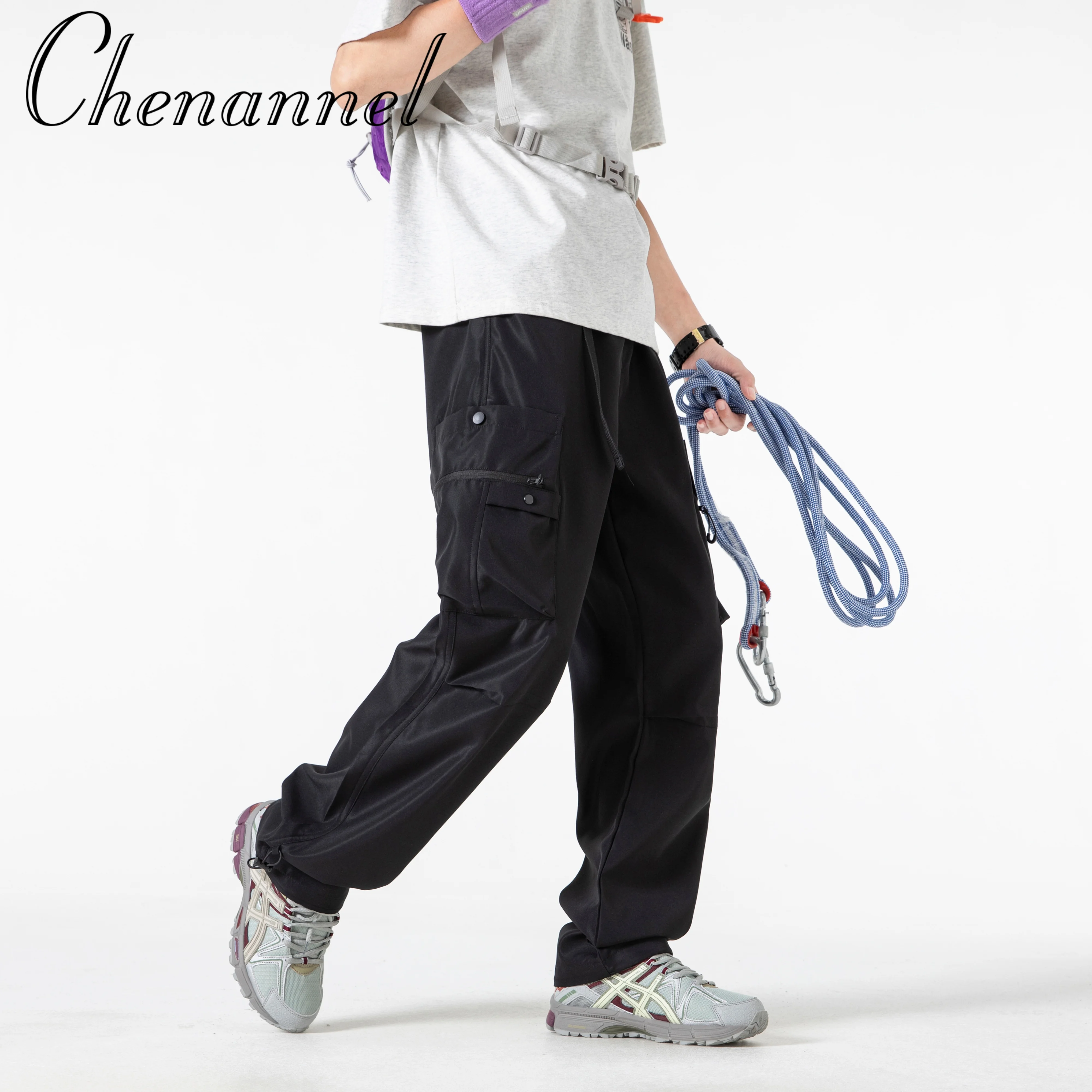 

Straight leg work pants for men spring and autumn style American pleated down pants for men, trendy and versatile sports pants