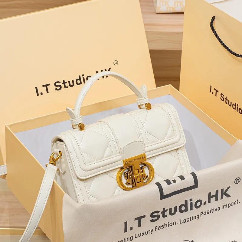 

Women's handbag, diamond grid genuine leather handbag, women's 2024 new high-capacity high-end single shoulder crossbody bag