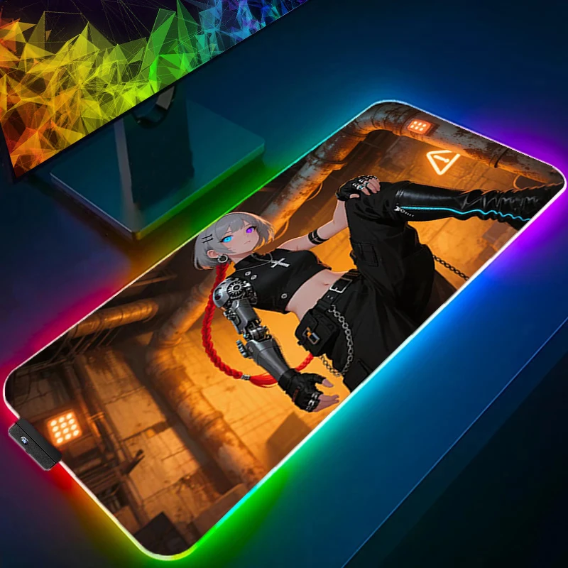 

Fashion RGB Gamer Keyboard Anime style Mouse Pad Choice Gifts For Boy Girl Mousepad LED Rubber Computer Large Size Mouse Mats