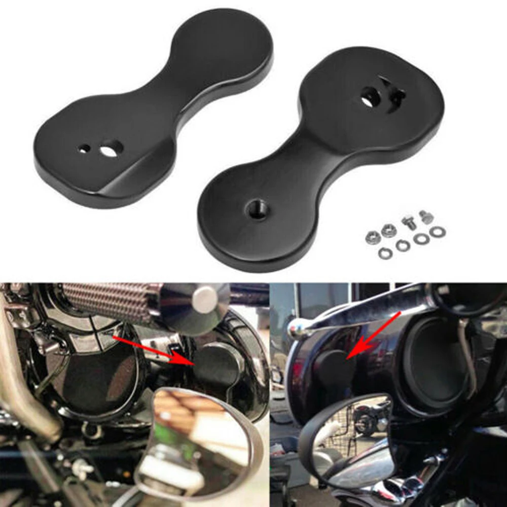 

Motorcycle Black Rearview Mirror Brackets Adapter For 2014-2021 Harley CVO Touring Electra Street Glide