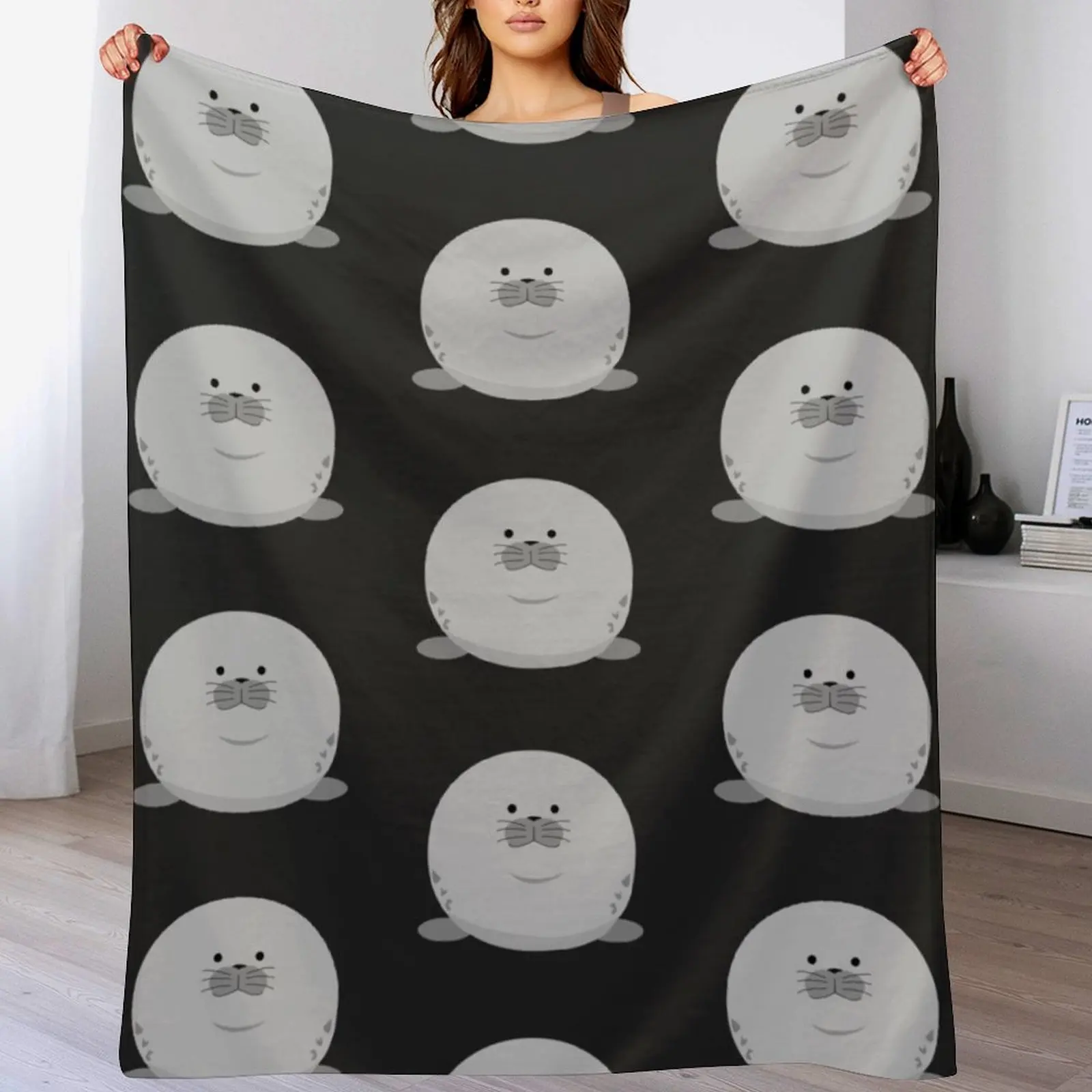 

Cute Chonky Seal Throw Blanket heavy to sleep Camping Blankets