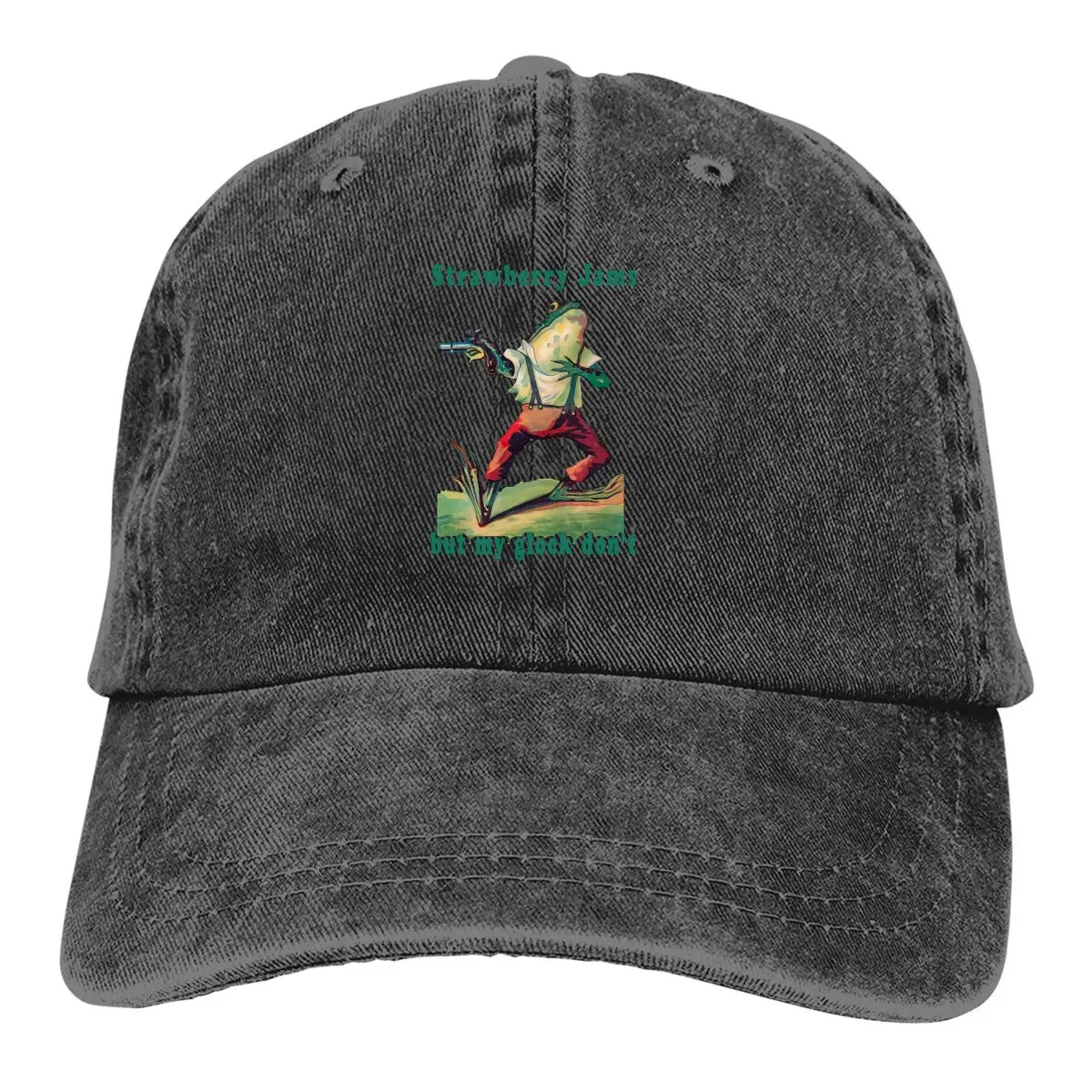 Strawberry Jams But My Glock Don’t Frog Baseball Cap Men Hats Women Visor Protection Snapback Frog Caps