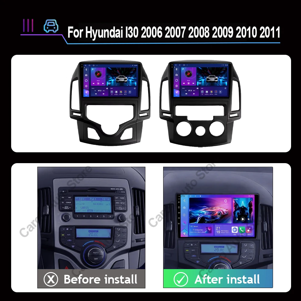 Android 15 For Hyundai I30 2006 2007 2008 2009 2010 2011 Car Radio DVD Multimedia Player Stereo 4G WIFI Head Unit GPS Navigatio