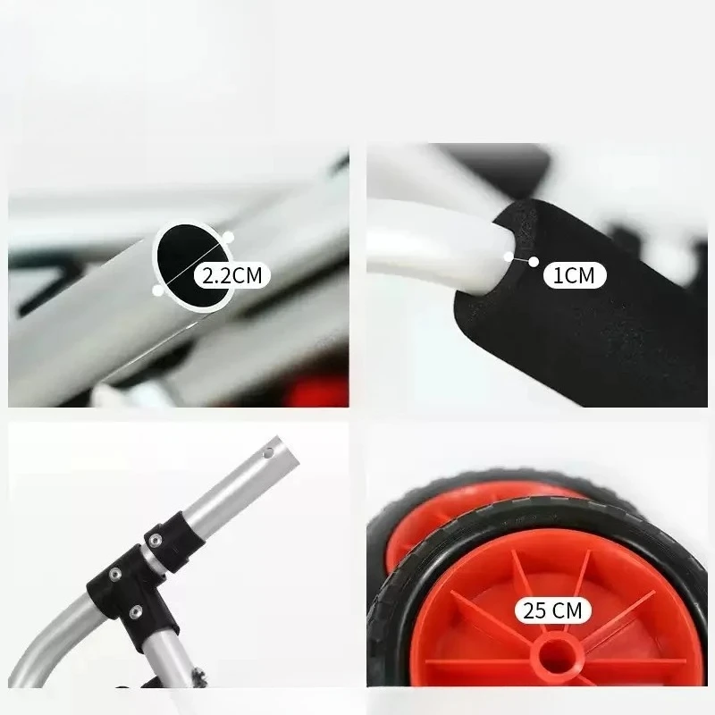 Thickened Multifunctional Hand Pull Trailer Bracket, Sturdy Support Frame for Kayak Canoe Surfboard Water Sports Outdoor