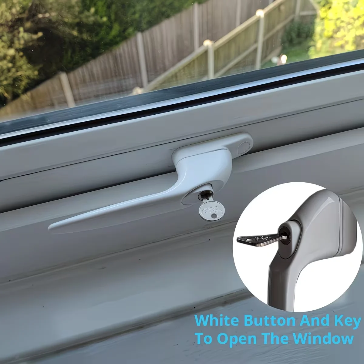 Picture 6: 2PACK UPVC Window Handle Universal Espag Key Locking For Double Glazing-White