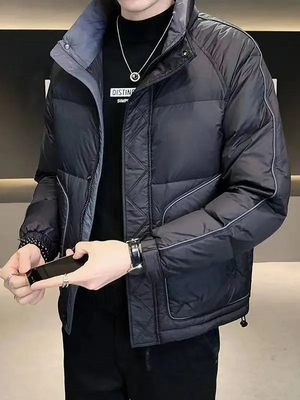 

Thiened ort Men's down Jaet Winter Warm Outerwear Stand Collar Casual Sle Outdoor Sports Ci Leisure Travel