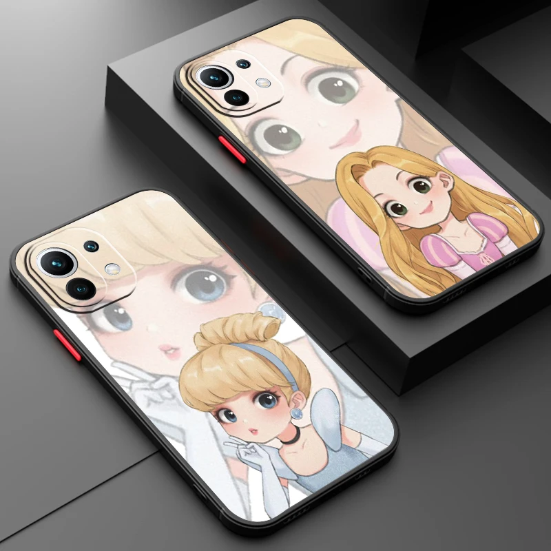 

Disney Princess Fashion Cool Frosted Translucent For Xiaomi Mi 13 12 12T 11T 11 11i 10T 10 9T Pro Lite Ultra 5G Funda