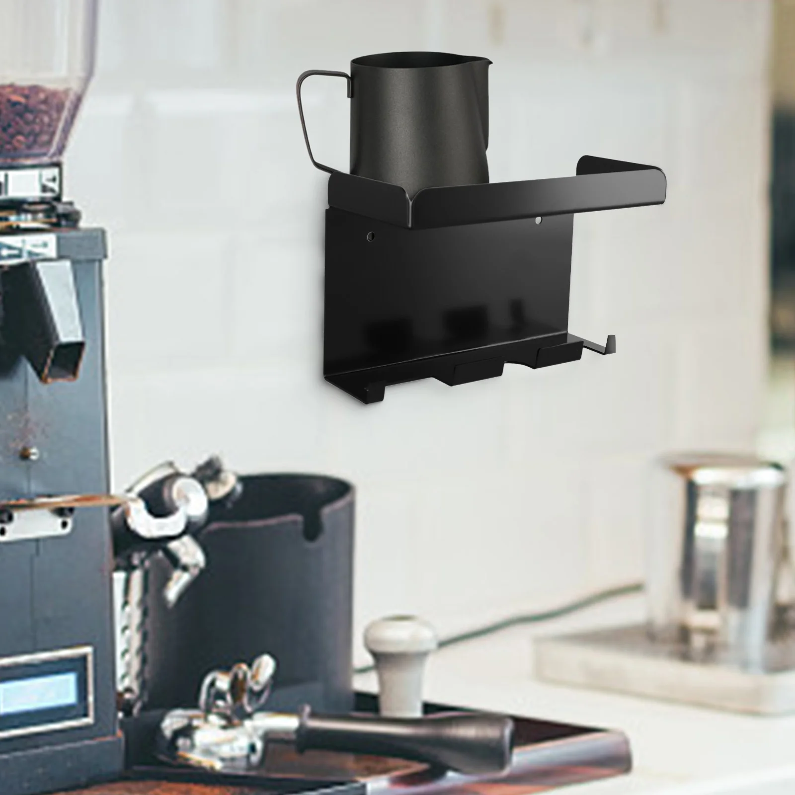 

For Coffee Lovers Multifunctional Hanging Rack For Kitchen Organization Black Efficient Space Utilization Rack