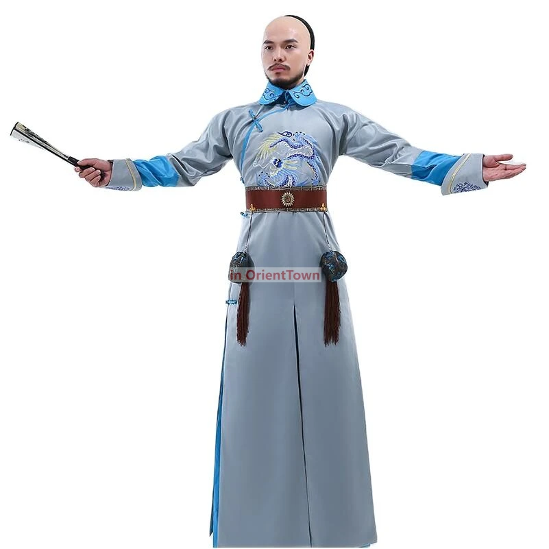 ملابس أداء تلفزيوني للأفلام، ملابس الأمير الملكي من سلالة تشينغ، رداء تنين للرجال، زي تنكري صيني قديم #3