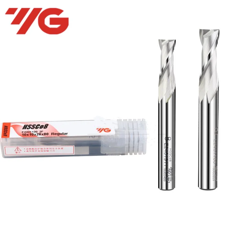 Imagem -03 - Moinho Flat End Hss-co Haste Redonda Flauta Fresa Espiral Ferramentas Cnc Router Bit E2401 E2412 D2.0-d20 1pc Yg1 M42