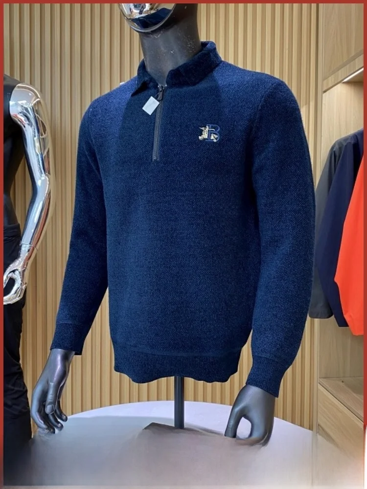 

Ele винтажный мужской вязаный свитер Fce с воротником на подкладке Cosite ткань теплая зима Faion Ci Sle Long Sve на молнии