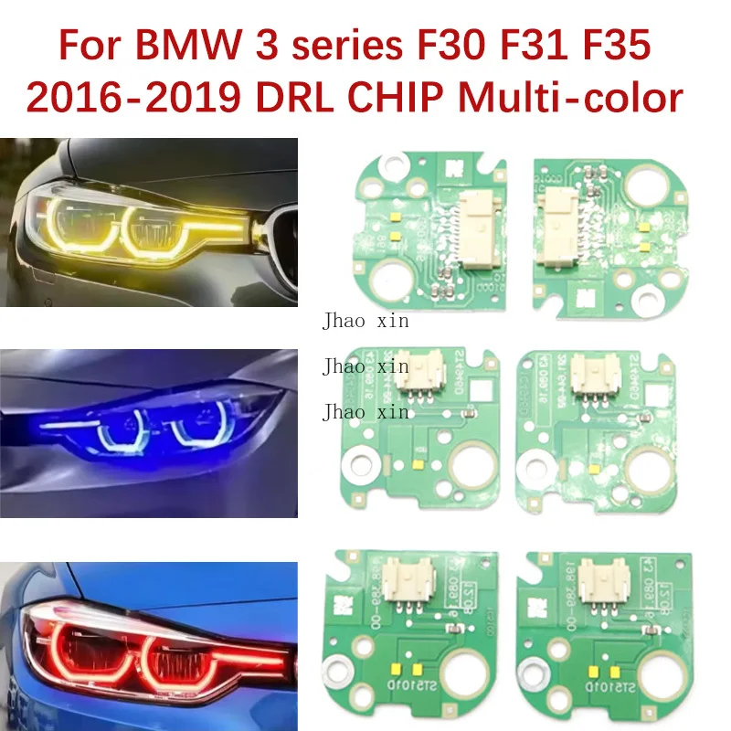 متعدد الألوان لسيارات BMW 3 Series F30 F31 F35 المصابيح الأمامية للسيارة DRL رقاقة 2016-2019 وحدة عيون الملاك الصابورة 63117419615 63117419610 #1