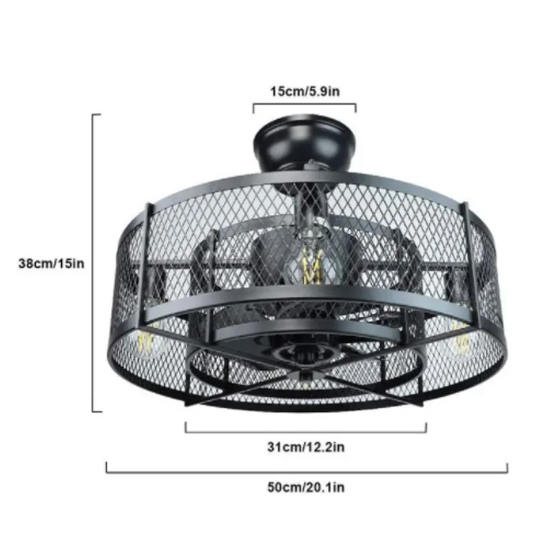 Imagem -05 - Lâmpadas de Ventilador Nórdicas Vintage para Quarto e Sala de Estar Iluminação de Teto Luzes Led de Teto Estilo Americano Cores 110v 220v