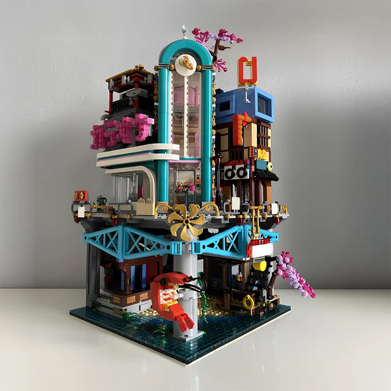 

4069 шт. MOC индивидуальный модульный Ninjagoes City Extension: караоке-бар, архитектурная модель здания, сборка, детский праздничный подарок