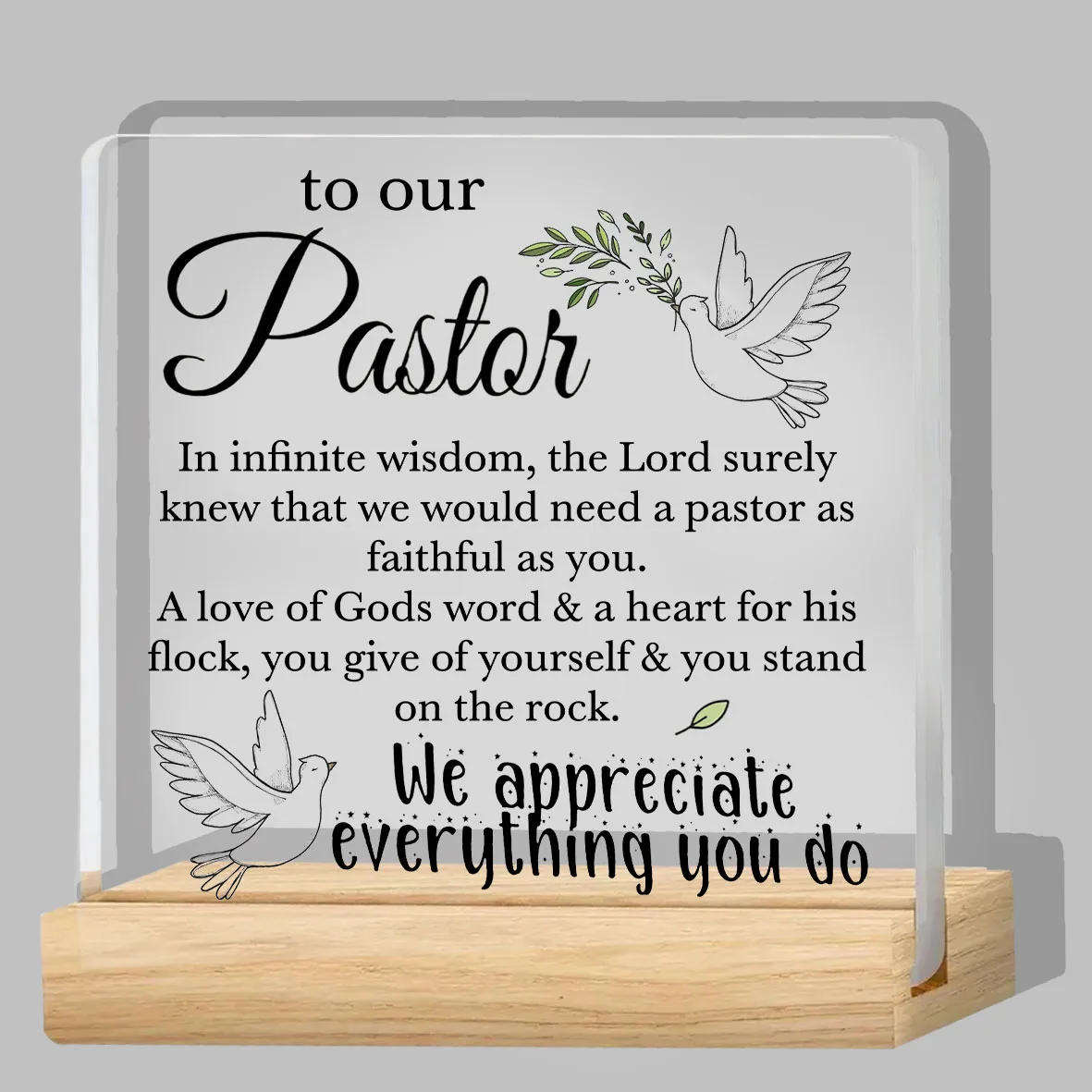Pastor Appreciation Plaque Gift Pastor Christian Prayer Inspirational Pastor Gift Men's Missionary Christian Desktop Decoration