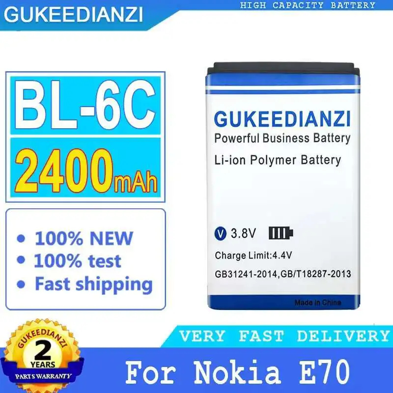 

Mobile Phone Battery BL-6C 2400Mah For Nokia QDA+ 2110 2116 2125 2855 2865 6015I 6016I 6019I 6152 6275 E70 6255
