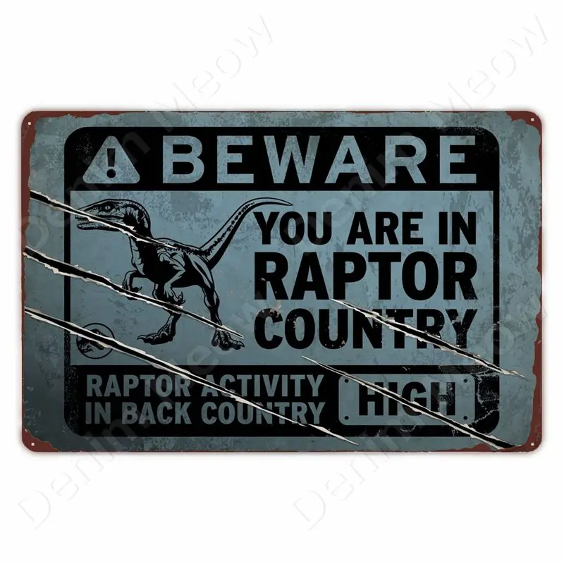 Jurassic Park Vintage Filme Metal Tin Poster Placa De Pared | Frete grátis
