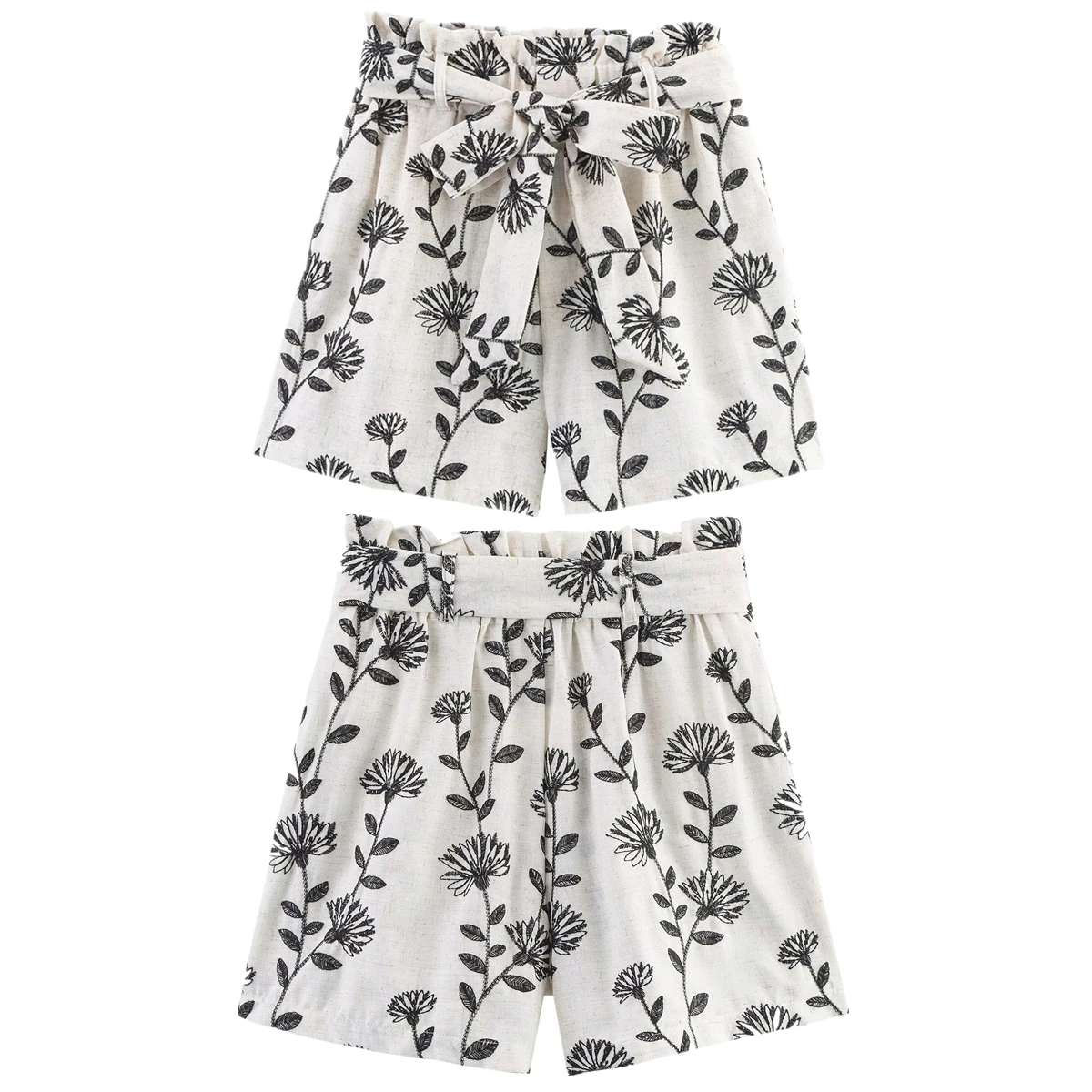 

Maxdutti French Country Lazy Embroidery Bermuda Shorts Minimalist Bow Decoration Loose Summer Shorts Women