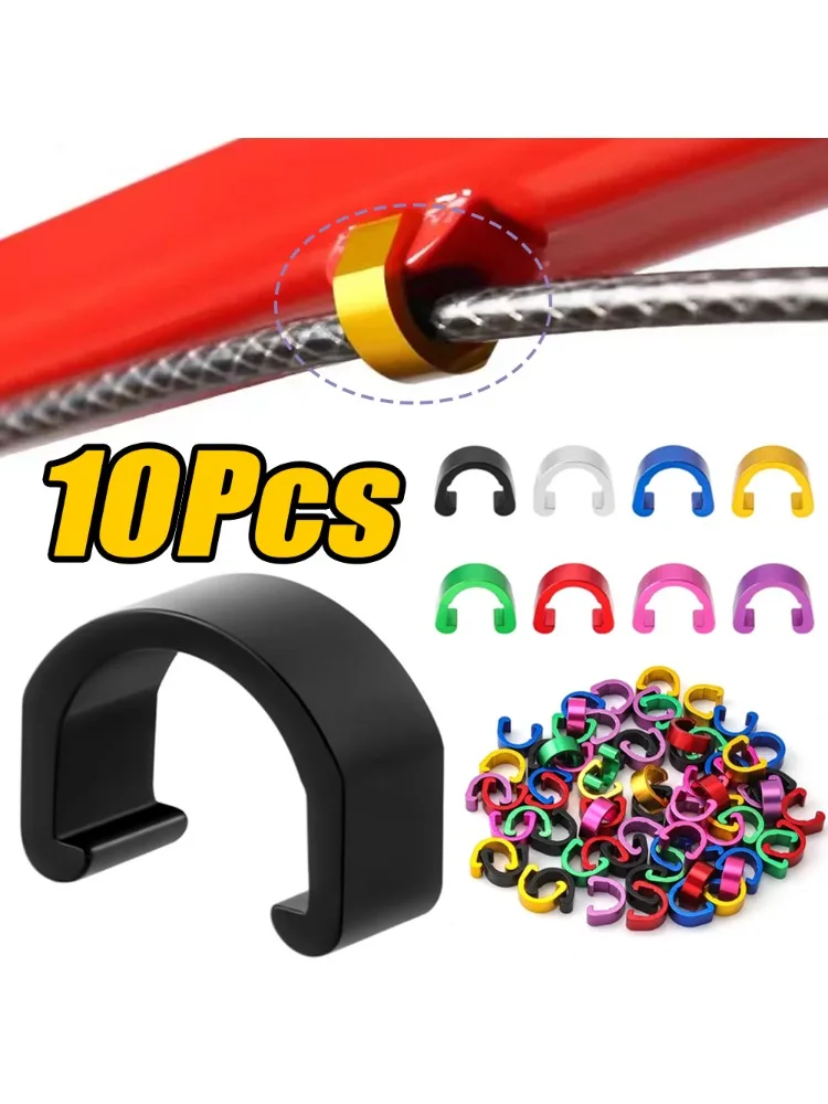 AliExpress NONE 10Pcs MTB Bike Bicycle Frame U Buckle Aluminum Alloy U Clamp Clasps for Brake Shifter Housing Hose Guide Button Fixed Clip