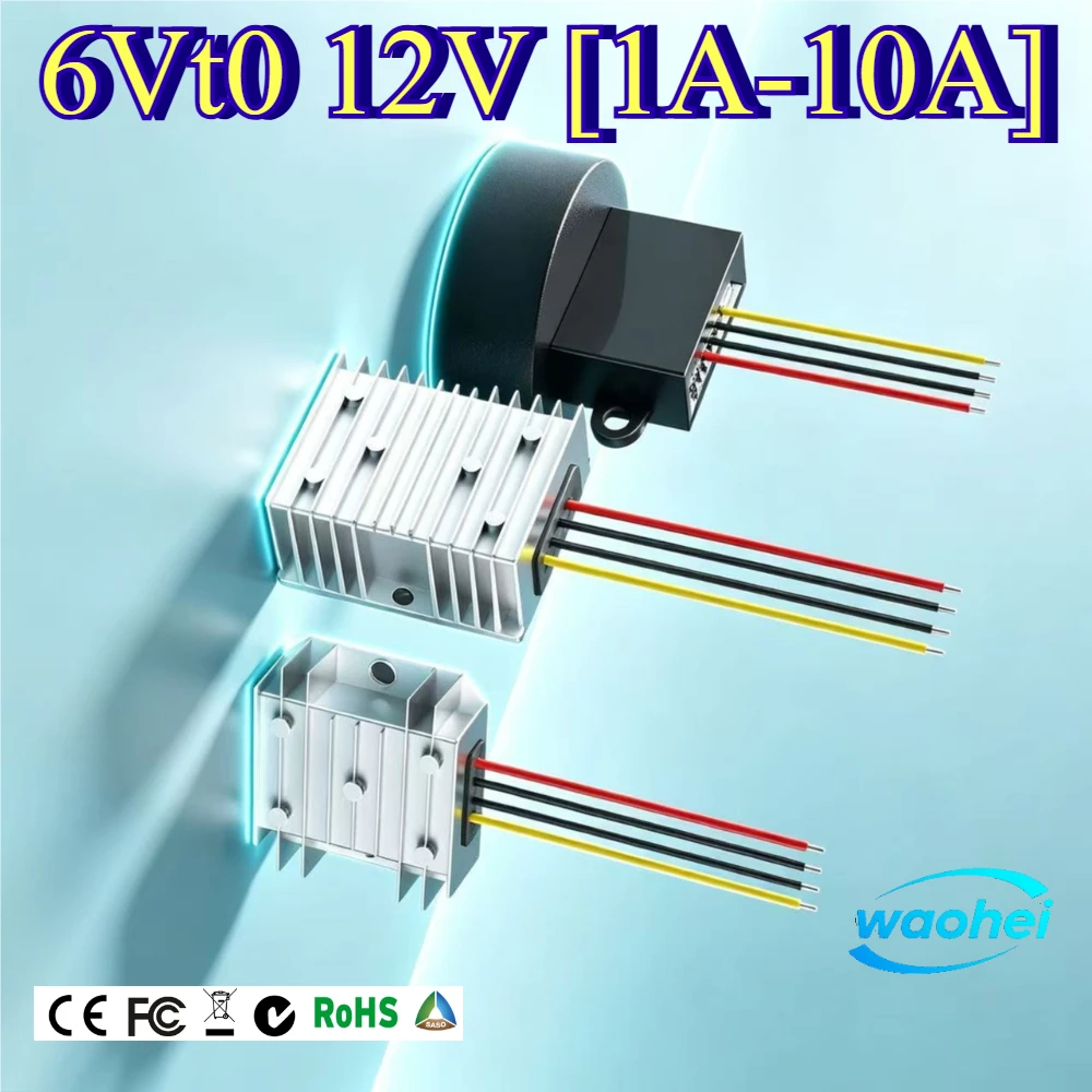 6V to 12V 5-11V to 12V 3A-10A DC-DC Step Up Power Supply Transformer Voltage Regulator Converter Car Booster Module for Car LED