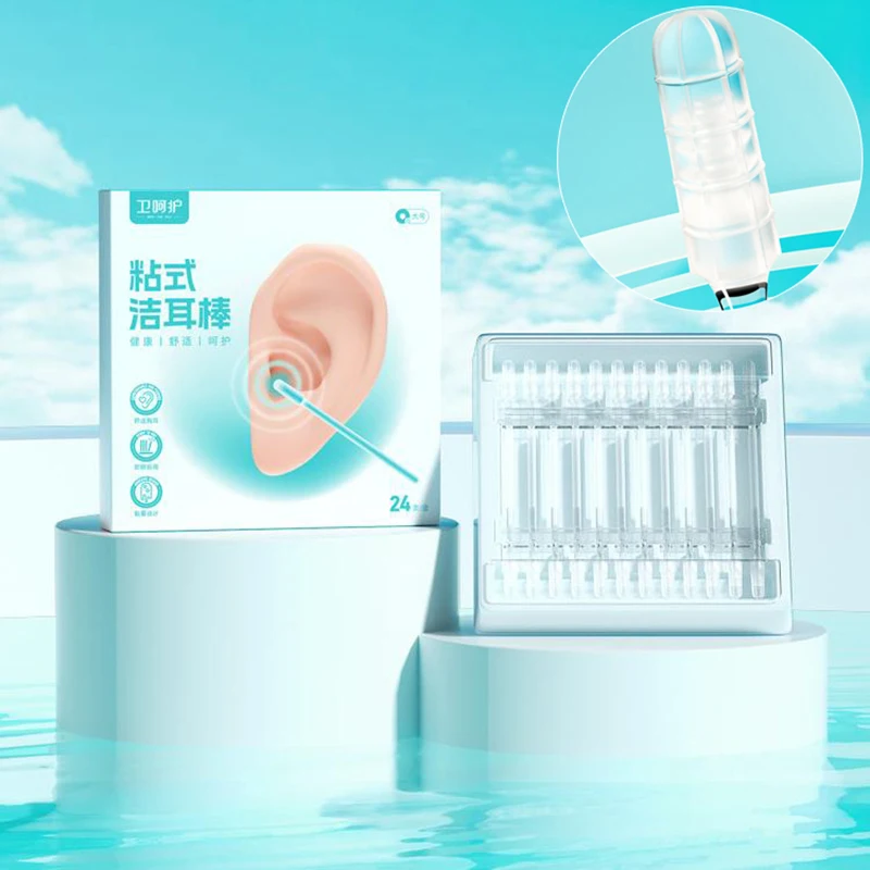 24 Stück wiederverwendbare klebrige Ohrstöpsel – weiches Silikon-Ohrenschmalz-Entfernungswerkzeug für sichere und hygienische Reinigung bei Erwachsenen und Kindern