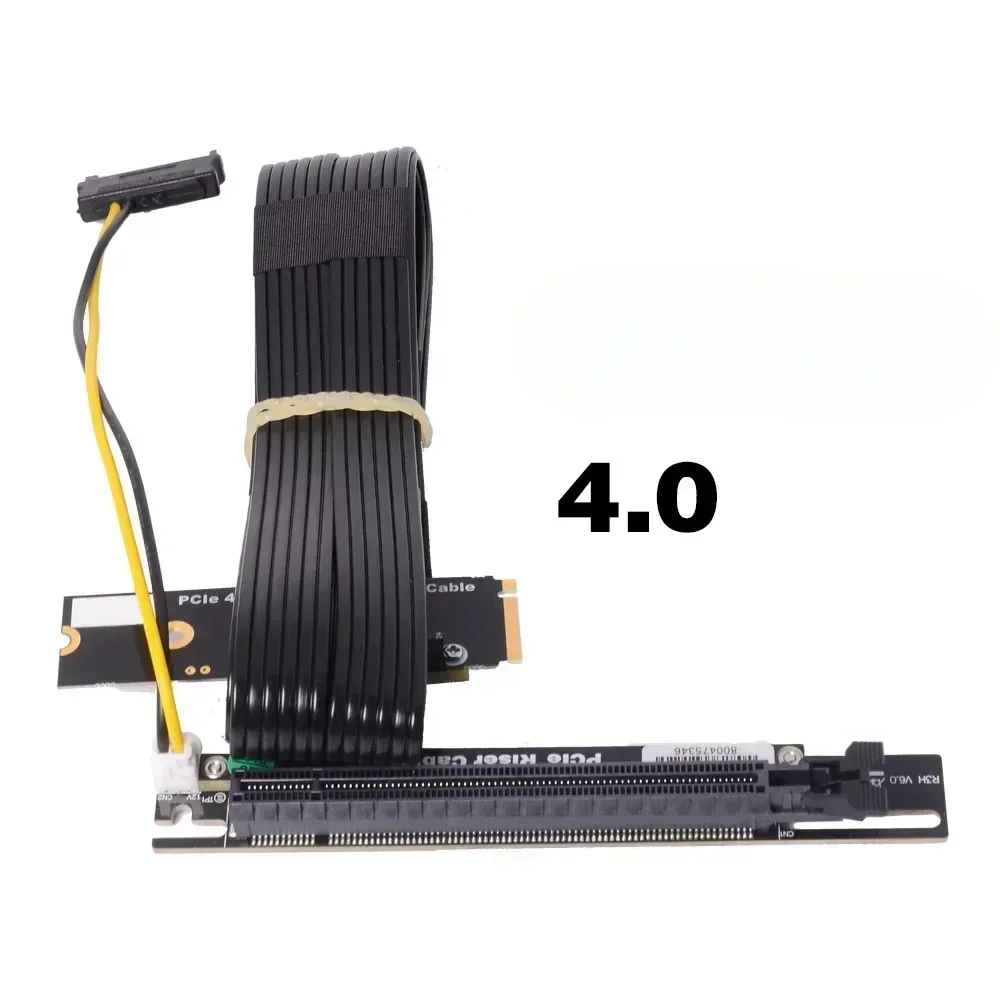 ADT-Link M.2 For NVMe Key M To PCI-E 4.0 X16 Graphics Card Extender Jumper M.2 Turn 90 Angle 16x M2 Riser Card Adapter GPU Cable
