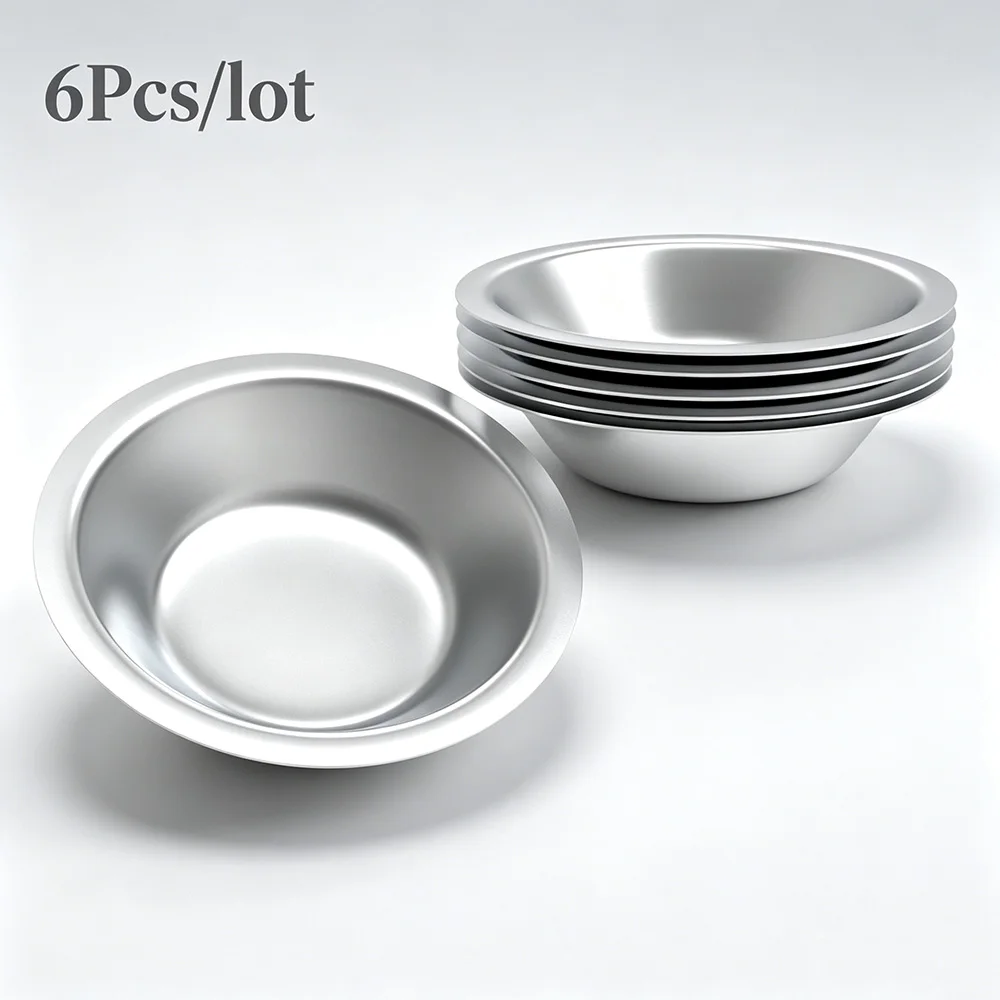 6Pcs/lot Stainless Steel Paint Mixing Bowl Model Painting Palette Dish for Miniature Hobby Art Color Mixing Supplies