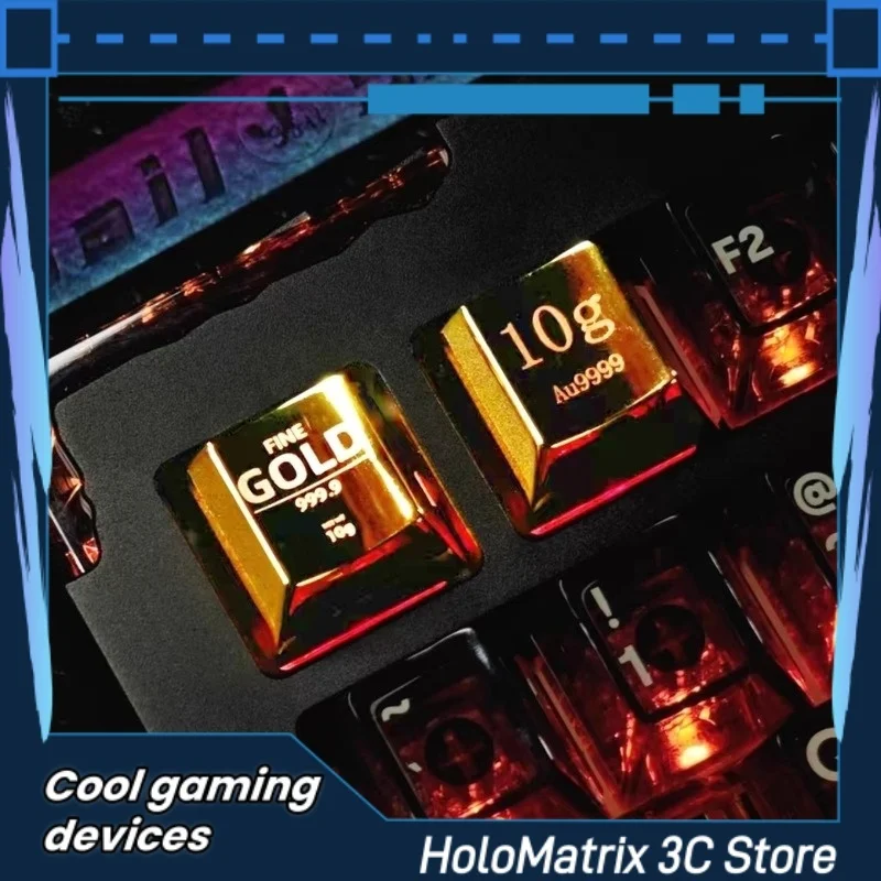 

Персонализированные металлические колпачки для клавиш, 10 г, позолоченный металл R4, расширенный художественный подарок, периферийные колпачки для клавиатуры Sc, механические колпачки для клавиатуры