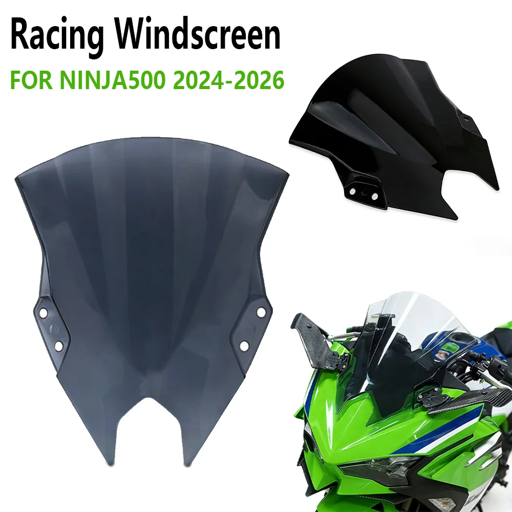

Двойное ветровое стекло для мотоцикла NINJA500 2024-2026, ветрозащитный экран, аксессуары для Ninja 500 2026 2025