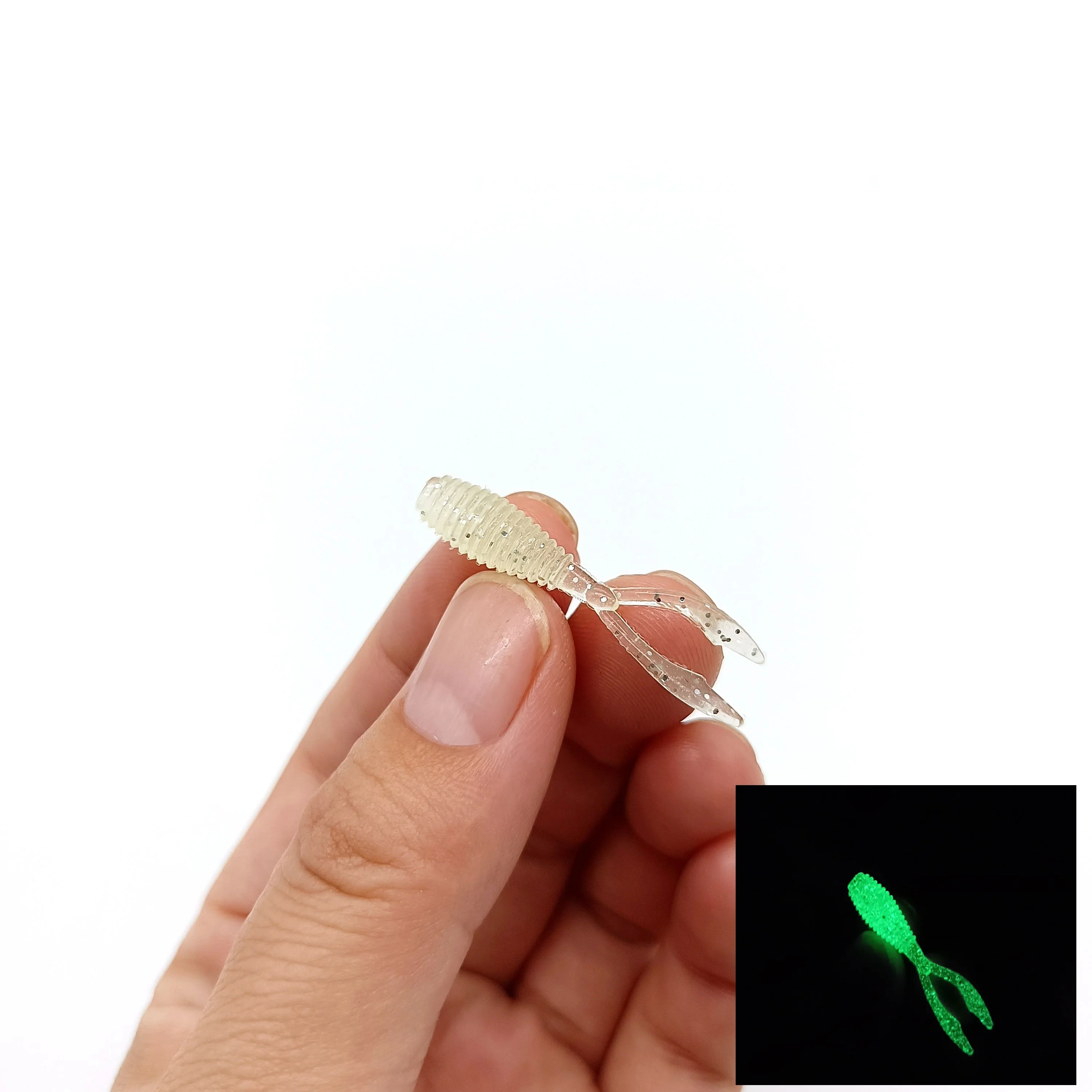 DUODUOYU 10PCS Mini Ajing Soft Fishing Lure  0.4g/35mm Twin Tail Isca Artificial Wobbler Ocean Rock Silicone Fishing Tackle