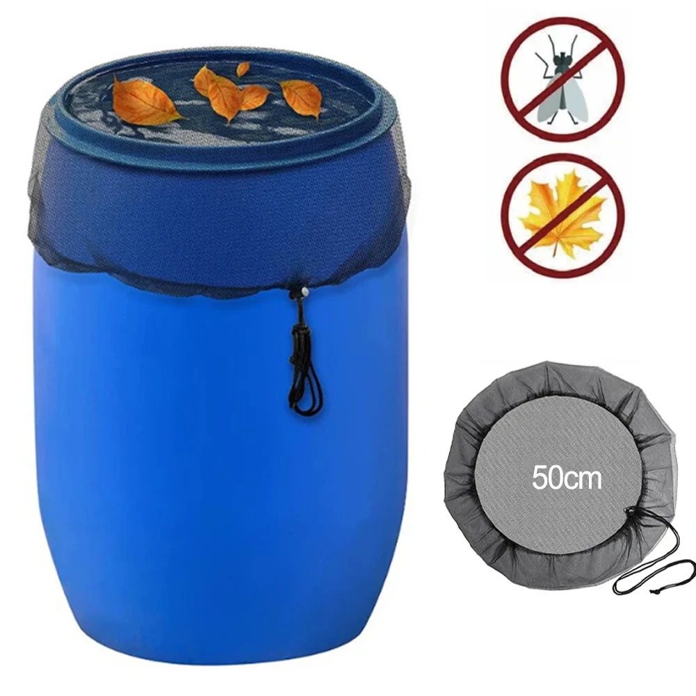 50cm Rain Bucket Net With Cord Rain Bucket Water Bucket Cover Water Tank Protection Lid Rain Collect Tool Garden Supplies