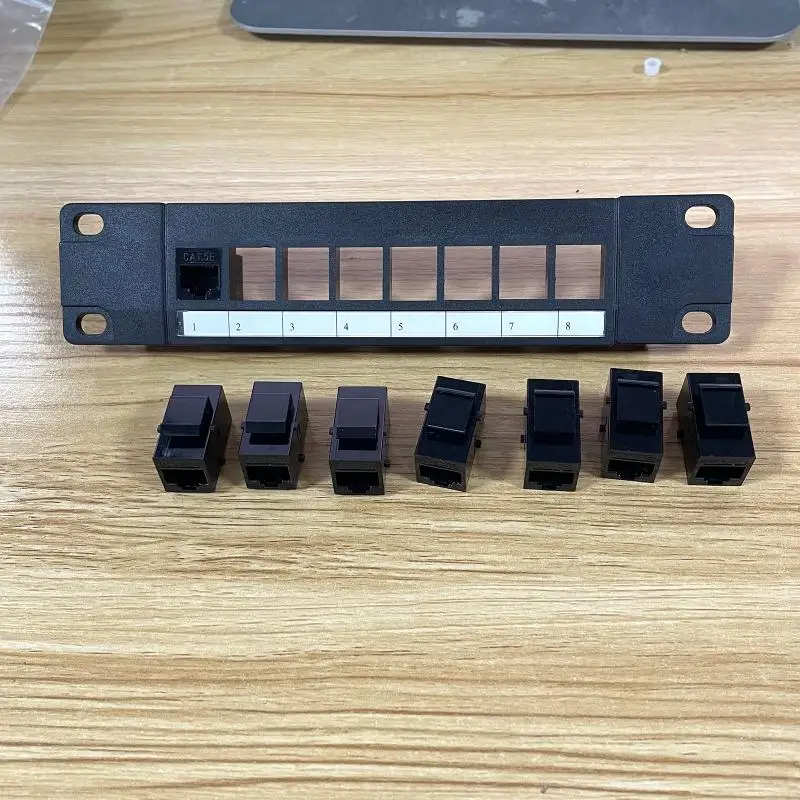 Патч-панель F3MA, 8-портовая патч-панель CAT5e с встроенным ключевым камнем 10G, сквозная соединительная панель