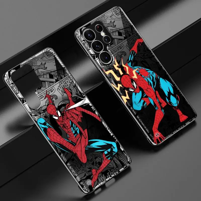 Comics Spider Man Super Cool phone case for Samsung Galaxy S24 s23 Ultra FE cases s20 s21plus s22 borderless cooling clear funda