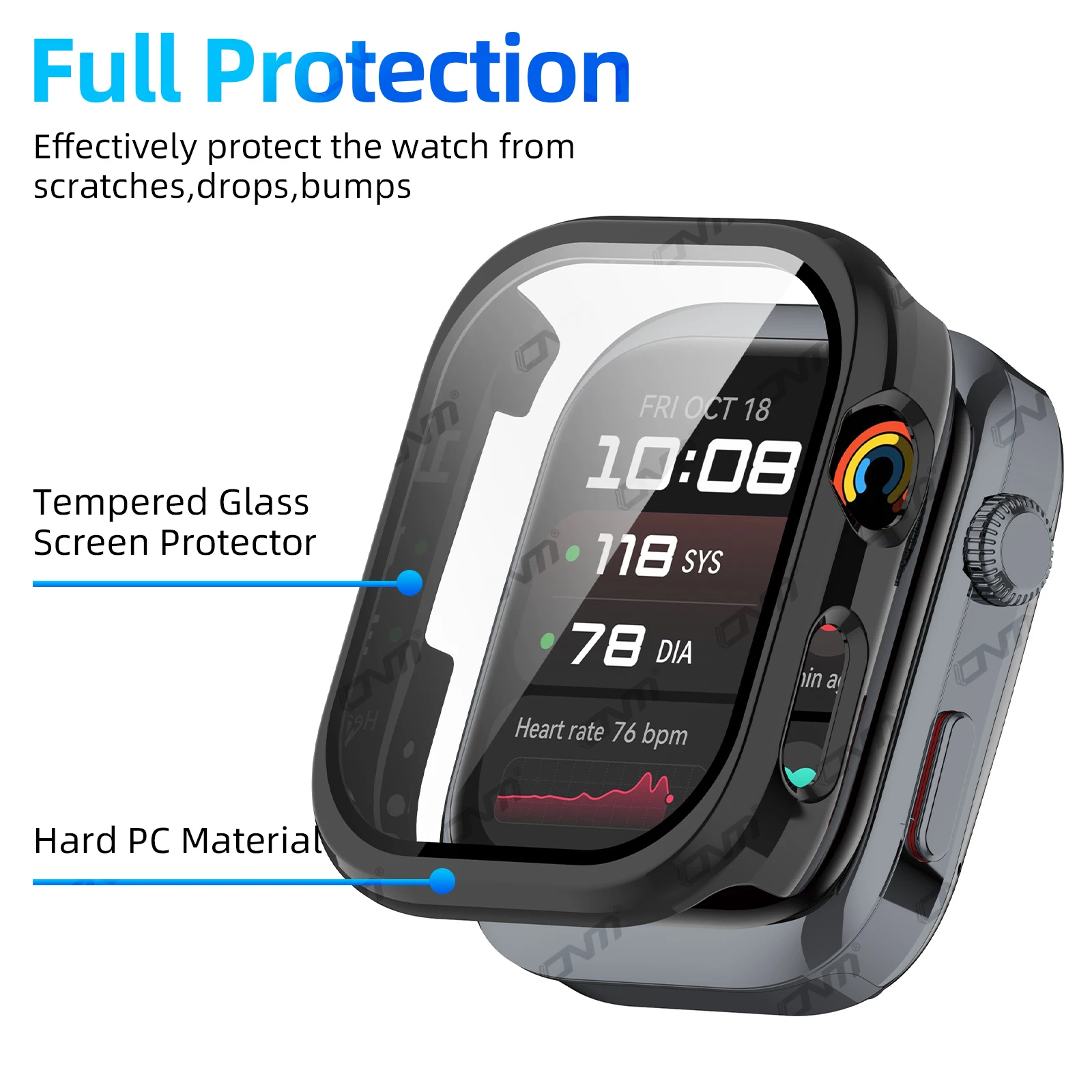 Watch Case for Huawei Watch D2 Tempered Glass Screen Protector All-Around Hard PC Protective Bumper Cover Accessories