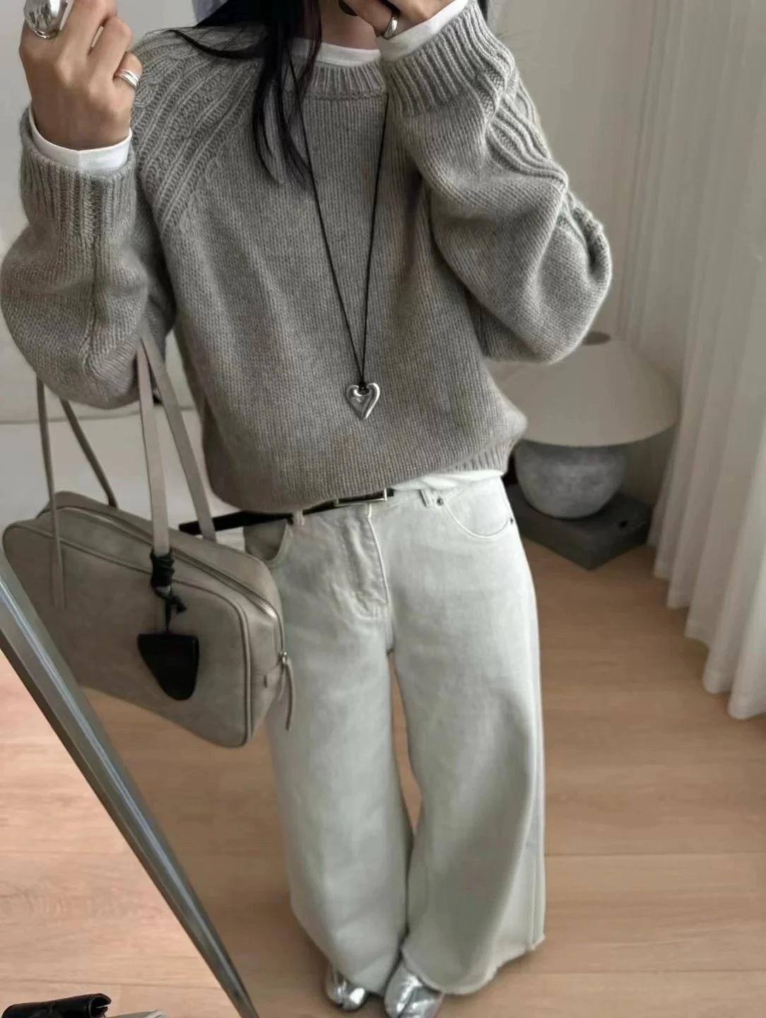 

Утолщенный свитер из 100% кашемира с круглым вырезом для женщин, осенне-зимний свободный однотонный вязаный шерстяной базовый слой, топ