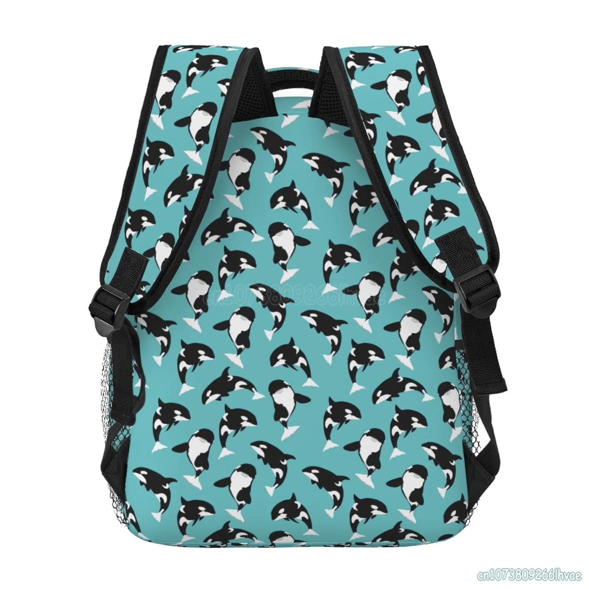 Killer Whale Orca tema zaino da viaggio per donna uomo 15.6 pollici durevole leggero borsa per libri per studenti escursionismo campeggio Daypack