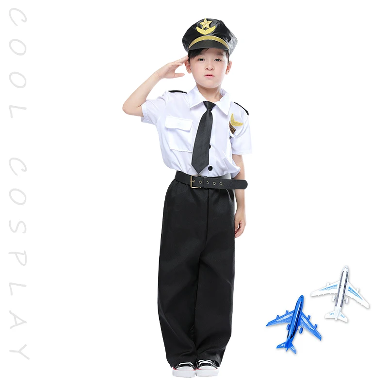 أزياء الأطفال الطيارين الأطفال تأثيري الدعاوى للبنين بنات موضوع المهنية ملابس تنكرية للحفلات زي أداء الهالوين #3