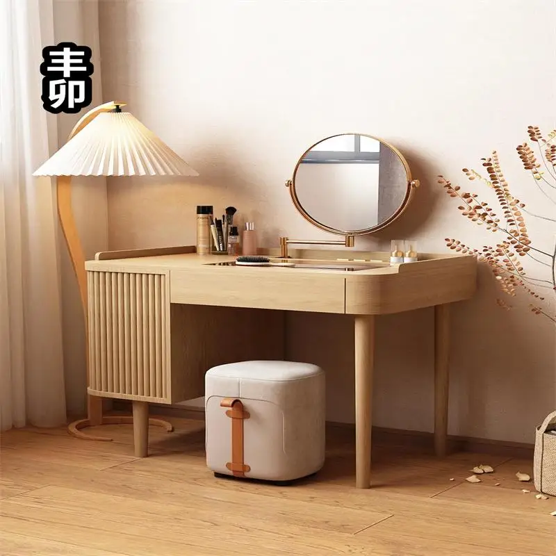 

Solid wood dresser bedroom modern simple 2024 new light luxury small apartment Internet celebrity dressing table