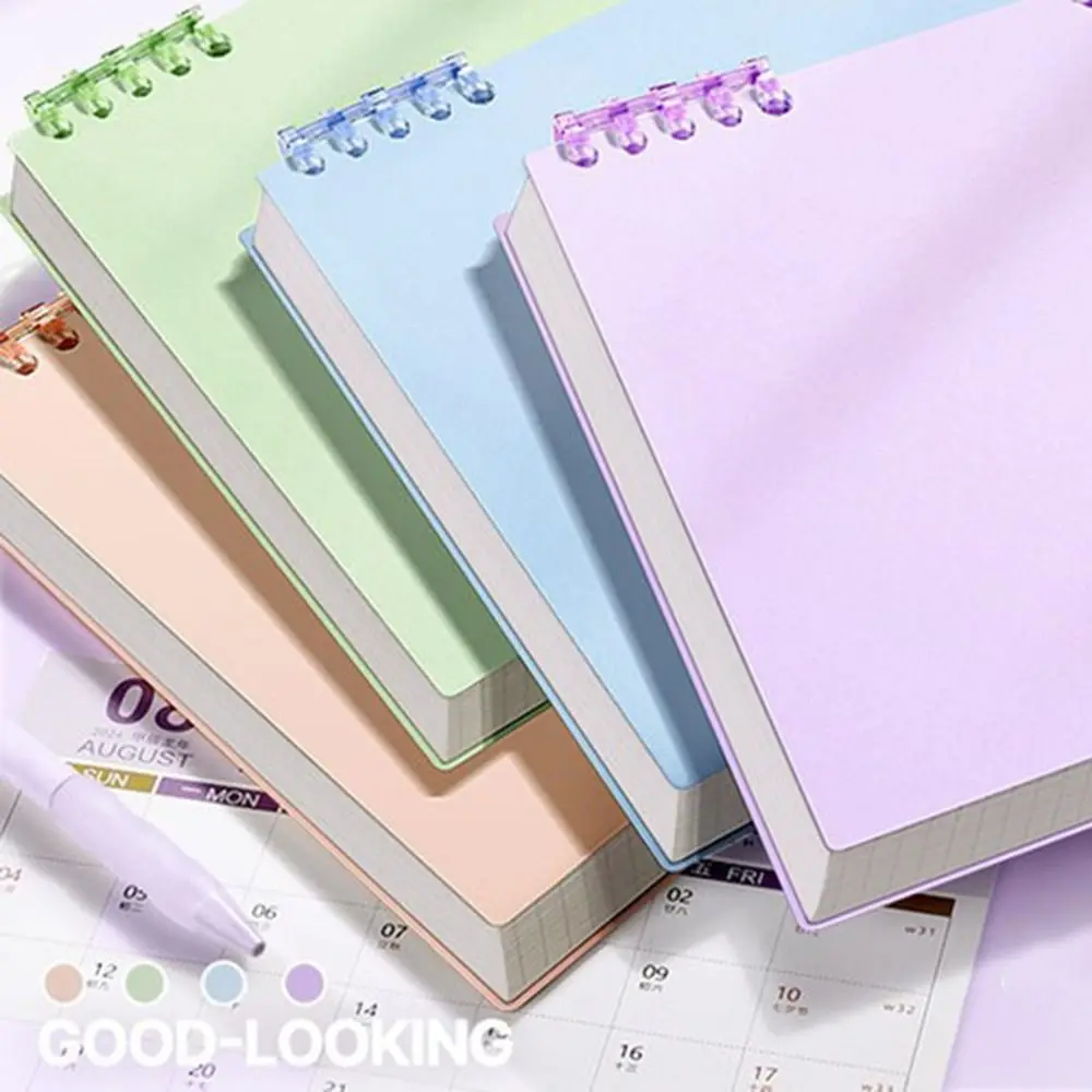 Thickened 120 Pages Loose-leaf Notebook Flip Up Color Notepad Grid Inner Pages Detachable Diary Book School Office image 2