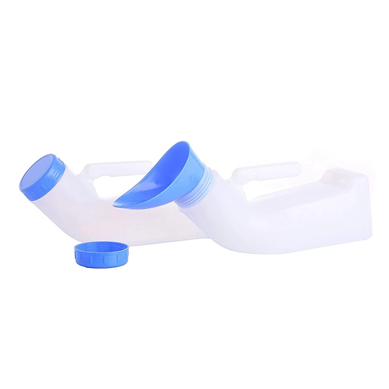 AA08I 2 عبوة من مبولة مقاومة للانسكاب للرجال والنساء مع غطاء لولبي قمع مبولة للسفر في الهواء الطلق