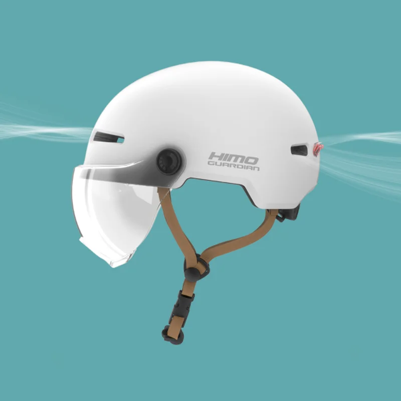 الأصلي Youpin HIMO K3 ركوب خوذة فلاش خوذة أمان (57-61 سنتيمتر) مع أضواء تحذير ليلية سميكة نظارات عالية الوضوح