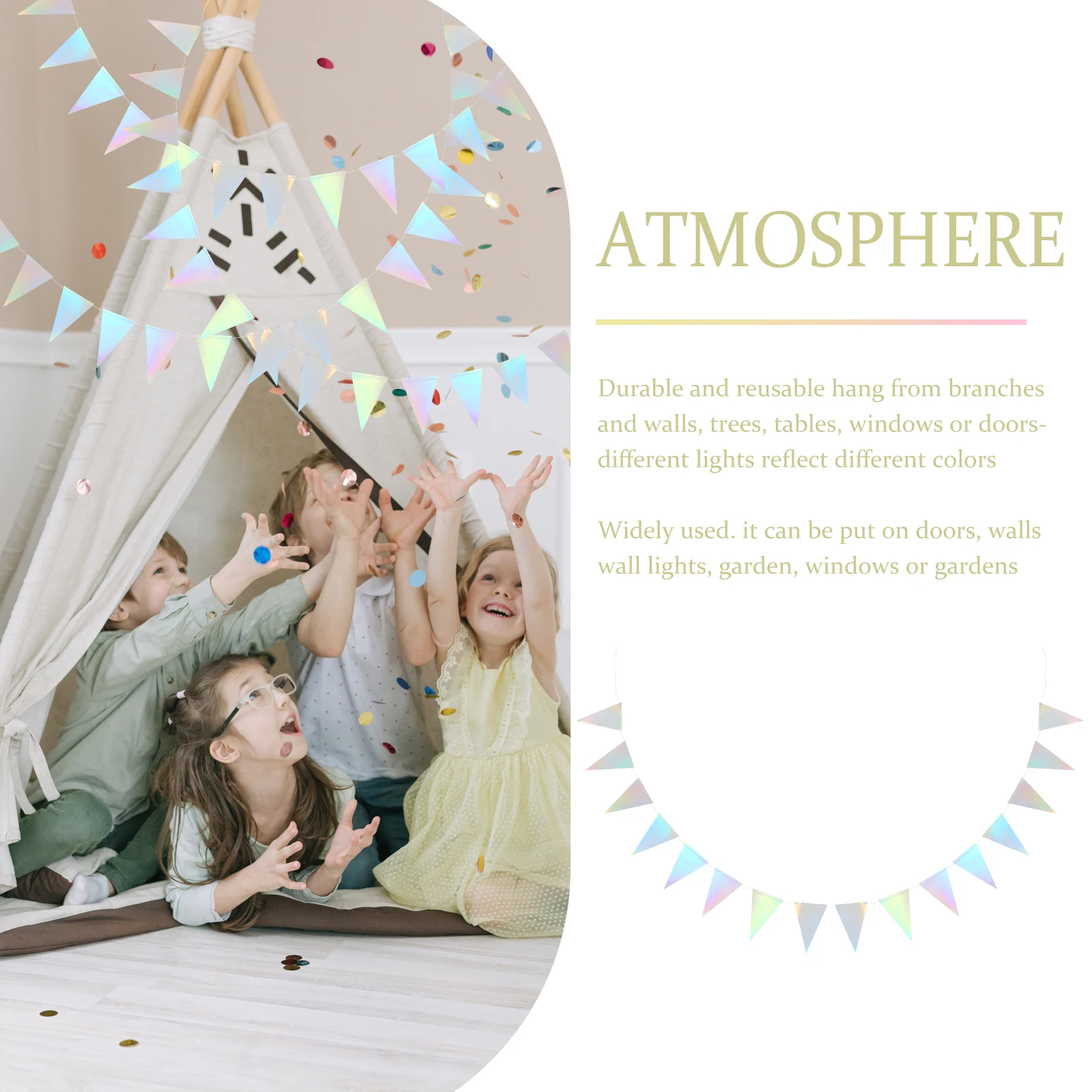 

2pcs Colorful Triangle Banners Paper Flags Hanging Adorn Child Party Decorative Banner Personalized Flags Birthday Props