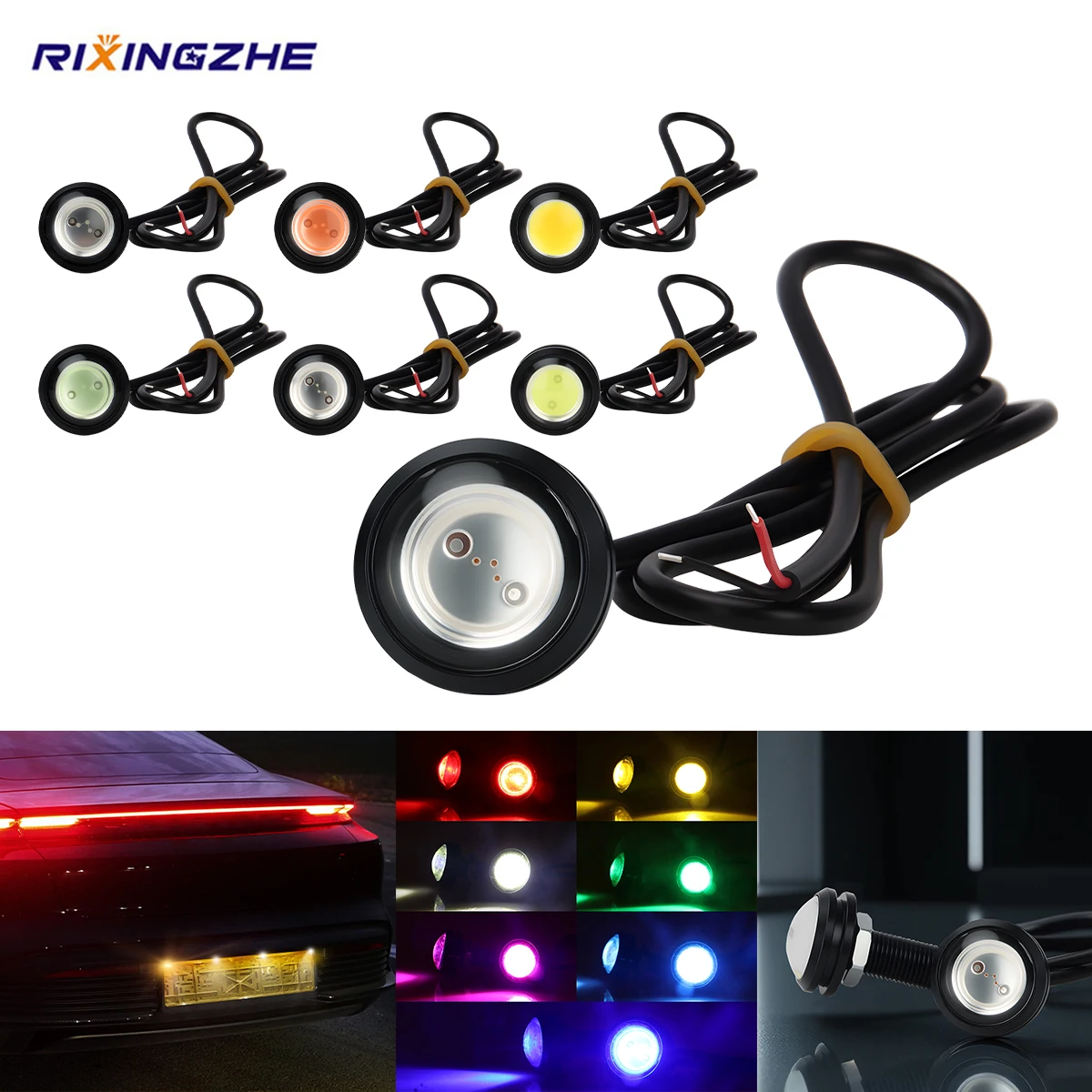 

2PCS Motorcycle LED Eagle Eye Spotlight Lamp 10-32V Fog Lamp High Power 3W Headlight Driving Light for Car Motor Accessories