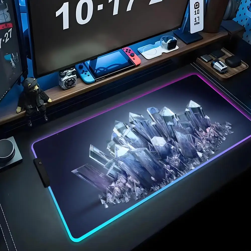

crystal wallpaper Mouse Pad RGB Gaming Mousepad Big LED Pad PC Desk Mat Luminous Mouse Pad Large Keyboard Mats Table Rug With