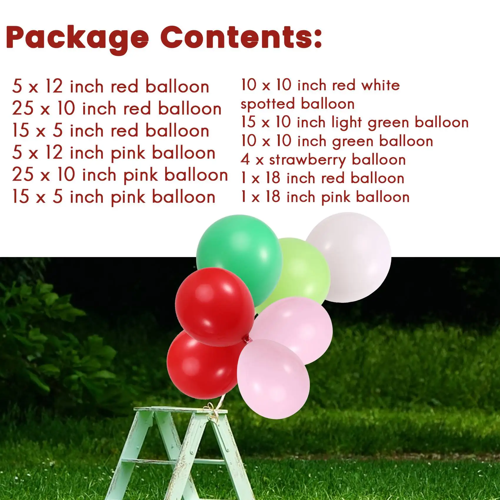 

A68G-Trawberry Gathering Декоративный набор гирлянд из воздушных шаров Клубничный красный воздушный шар из алюминиевой фольги Латексный шар, используемый для дня рождения